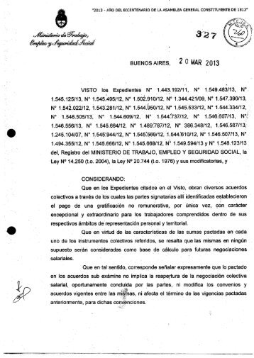 RESOLUCION S.T. 327/13 - Trivia