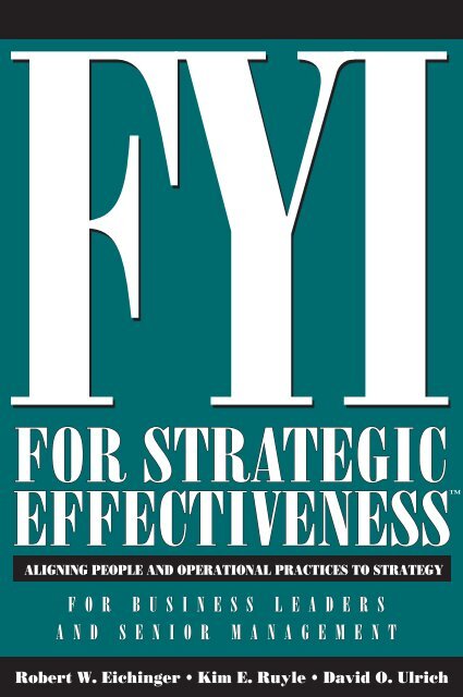 for strategic effectivenessfor strategic effectiveness - Lominger