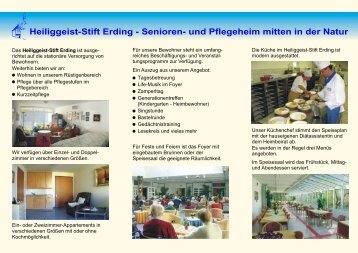 Heiliggeist-Stift Erding - Senioren- und Pflegeheim ... - Stadt Erding