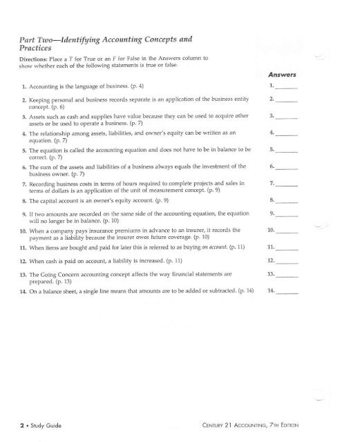 Part One-Iilentifying Accounting Terms