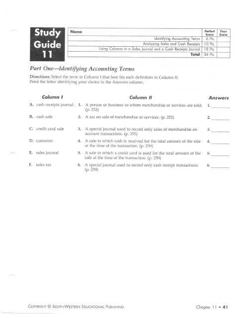 Part One-Iilentifying Accounting Terms