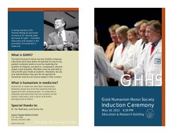 GHHS 2012 Program - Eastern Virginia Medical School