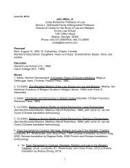 Curriculum Vitae - Center for the Study of Law and Religion - Emory ...