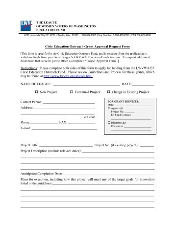 Civic Education Outreach Grant Approval Request Form Instructions ...