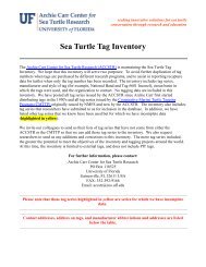 Sea Turtle Tag Inventory - Archie Carr Center for Sea Turtle Research