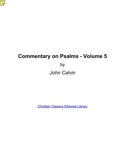 Commentary on Psalms - Volume 5 - DotRose.com