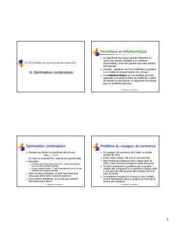 8. Optimisation combinatoire Heuristique et mÃ©taheuristique ... - igt.net