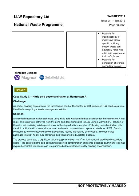 Strategic Guidance on the Management of LLW and ILW / LLW ...