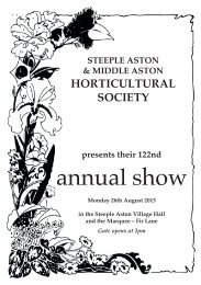 annual show - Steeple Aston