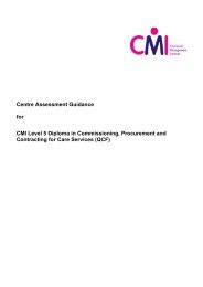 Centre Assessment Guidance for CMI Level 5 Diploma in ...