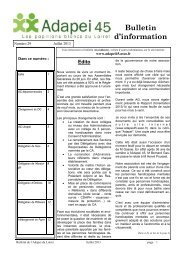 Bulletin d'information - Adapei