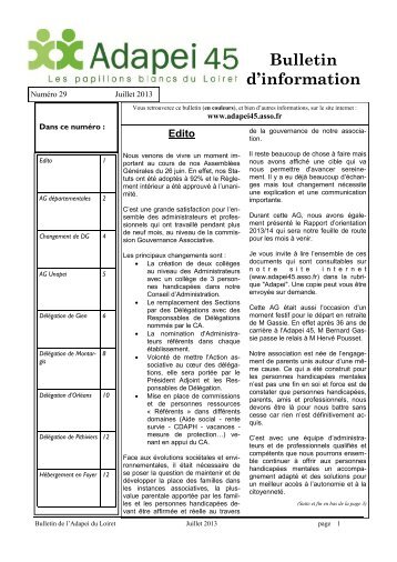 Bulletin d'information - Adapei