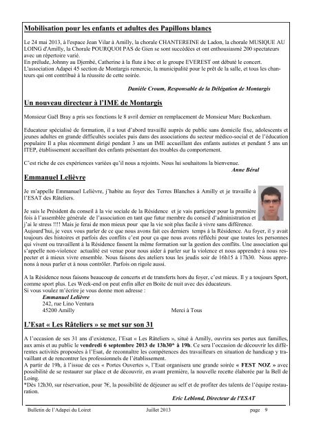 Bulletin d'information - Adapei