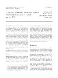 The Impact of Forest Certification on Firm Financial Performance in ...
