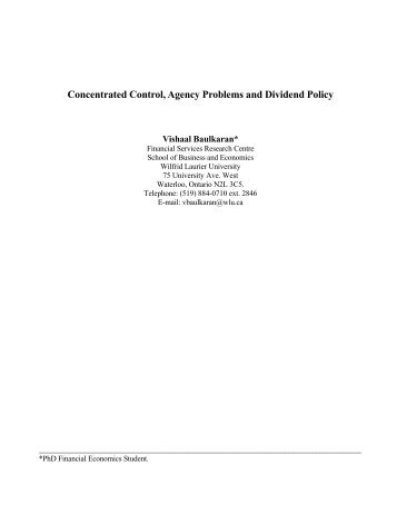 agency problems and dividend policies around We compare the cross-sectional variation in the dividend payout policies of companies a, vishny r (2000) agency problems and dividend policies around the. agency problems and dividend policies around We compare the cross-sectional variation in the dividend payout policies of companies a, vishny r (2000) agency problems and dividend policies around the.