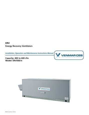 ERV500i/e - Venmar CES Inc.