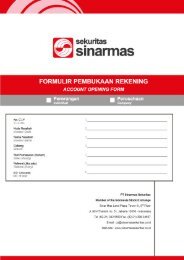 Formulir Pembukaan Rekening Saham - Sinarmas Sekuritas, PT.