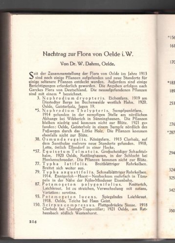 DAHMS, W. (1922): Nachtrag zur Flora von Oelde