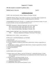 Suggested CV Template - Wilfrid Laurier University