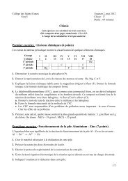 Chimie Premier exercice : Liaisons chimiques (6 points ... - Sioufi