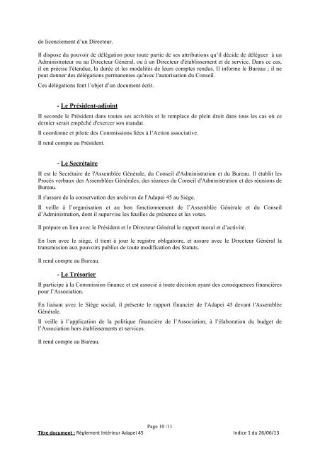 REGLEMENT INTERIEUR DE L'Adapei 45 Â« Les Papillons Blancs ...