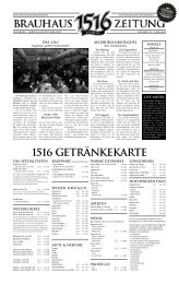 1516 GETRÄNKEKARTE - Brauhaus 1516