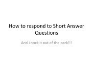 How to respond to Short Answer Questions