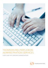 thomson reuters eikon administration services - Training from ...