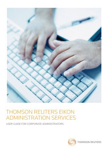 thomson reuters eikon administration services - Training from ...