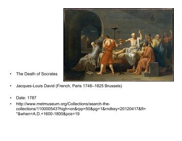 â¢ The Death of Socrates â¢ Jacques-Louis David (French, Paris 1748 ...