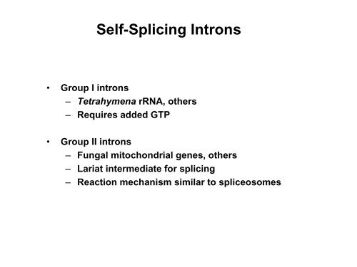 RNA Splicing: Removal of Introns from Primary ... - EURASNET