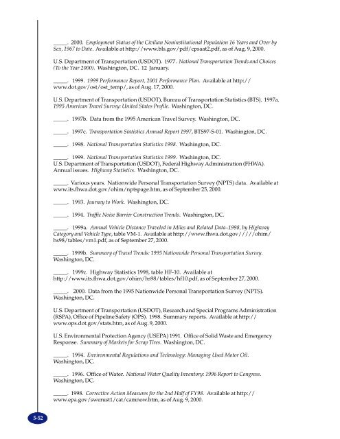 TRANSPORTATION - BTS - Bureau of Transportation Statistics