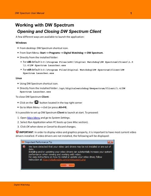 DW Spectrum User Manual - publiclibrary.dwcc.tv