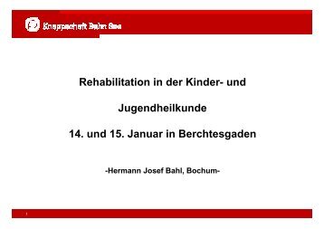 H.-J. Bahl -Von der Vorsorge bis zur stationären Rehabilitation