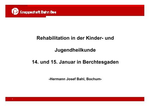 H.-J. Bahl -Von der Vorsorge bis zur stationären Rehabilitation