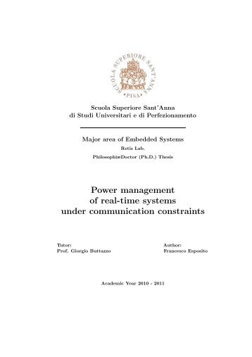 Power management of real-time systems under ... - ReTiS Lab