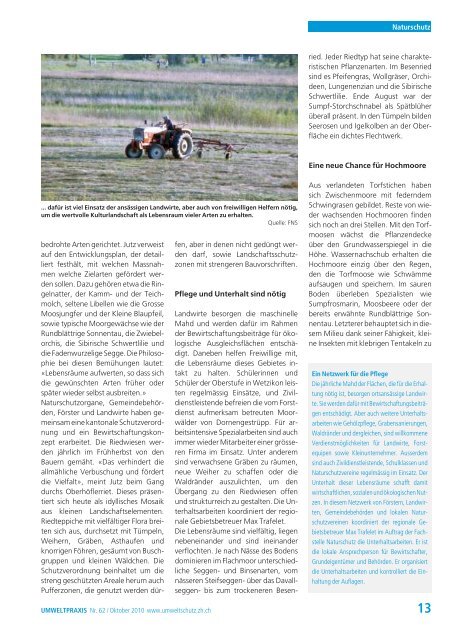 Zürcher Umweltpraxis Nr. 62 zum Thema Biodiversität (PDF