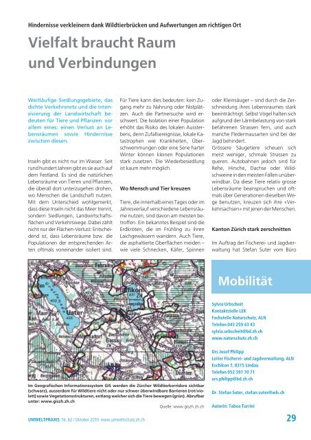 Zürcher Umweltpraxis Nr. 62 zum Thema Biodiversität (PDF