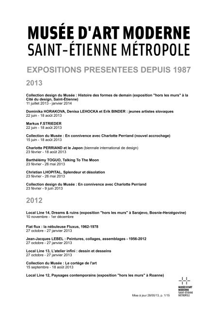 2012 - MusÃ©e d'art moderne de Saint-Etienne