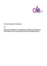 Centre Assessment Guidance for CMI Level 5 Diploma in ...