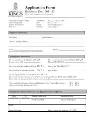 Application Form - University of King's College