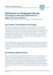 Definitionen zur Säuglingsernährung Vorschläge der Nationalen ...