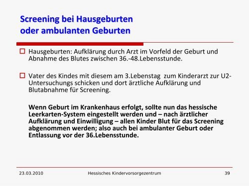 Hessisches Kindervorsorgezentrum - Screening Zentrum Hessen