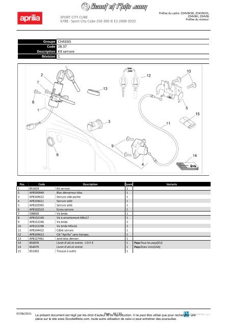 Sportcity Cube 250-300 ie Euro 3 2008-2010 - Scoot et Moto