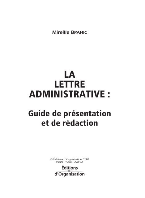 LA LETTRE ADMINISTRATIVE 