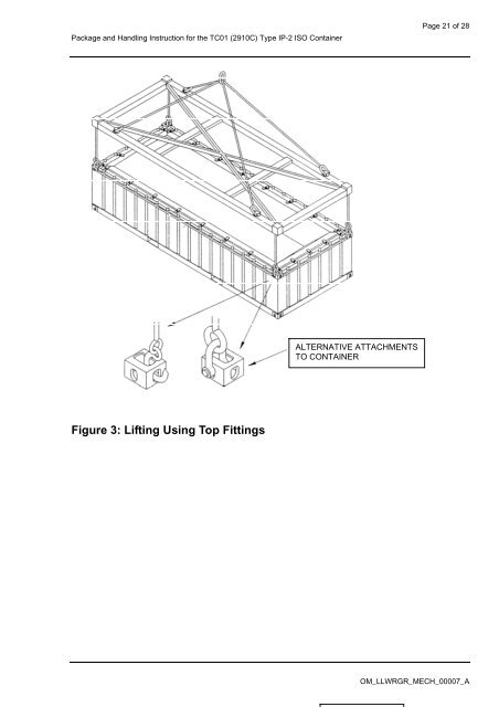 Packing and Handling Instruction for the TC01(2910C) Type IP-2 ...
