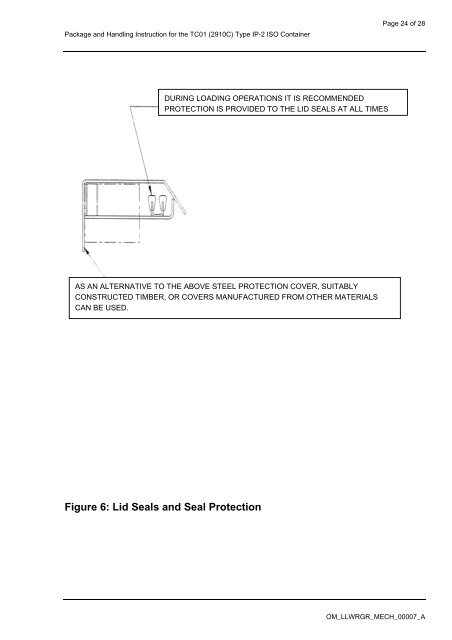 Packing and Handling Instruction for the TC01(2910C) Type IP-2 ...