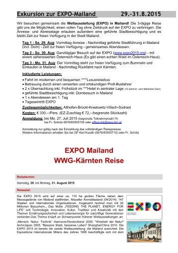 EXPO Mailand WWG-Kärnten Reise