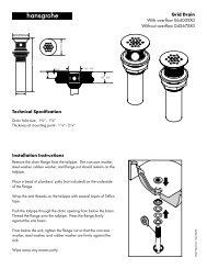 Grid Drain With overflow 06400XX0 Without overflow 04267XX0 ...