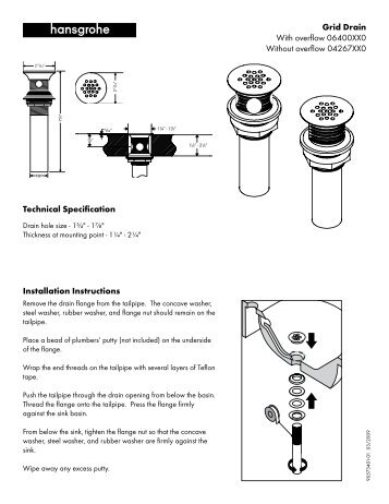 Grid Drain With overflow 06400XX0 Without overflow 04267XX0 ...